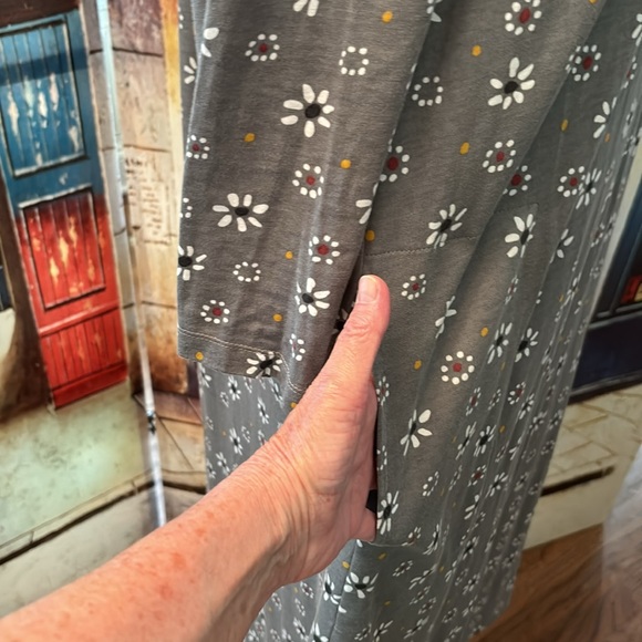 Gudrun Sjoden “Oolong” Jersey Dress, Gray Print, Size Medium - Picture 4 of 10